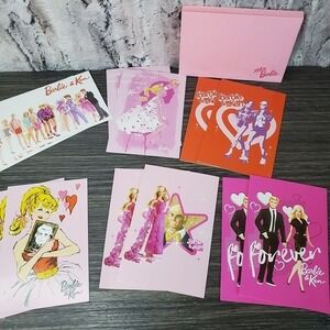 Mattel Barbie and Ken Doll 24 Blank Note Cards Pink Envelope Party Thank You NOS